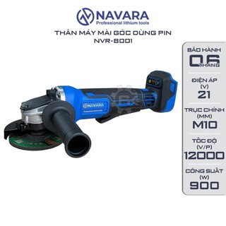 Thân máy mài pin Navara 8001 Động cơ bền bỉ mạnh mẽ, 4 Tốc độ, Tặng 1 Đá mài