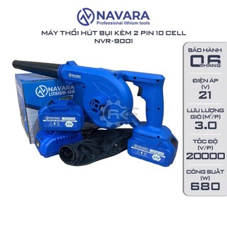 Máy hút thổi bụi chạy pin NAVARA 9001, Công suất 680W - Có bán thân máy