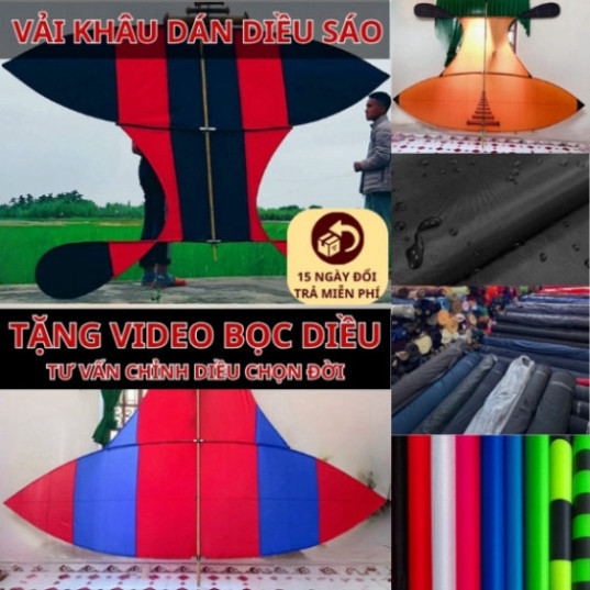 Vải chống thấm nước làm diều sáo đại trà cánh cốc 1m2 1m7 2m5 3m5 4m5 5m5 vải dù chống thấm nước Diề
