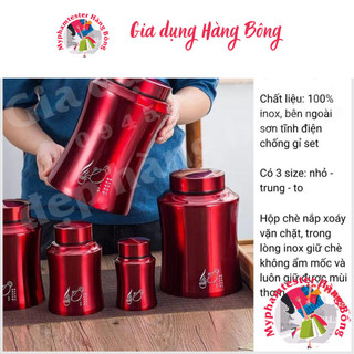 Hộp đựng chè eo 100% inox 304 cao cấp, chống ẩm mốc và giữ hương vị chè, đồ gia dụng thông minh, tiện ích
