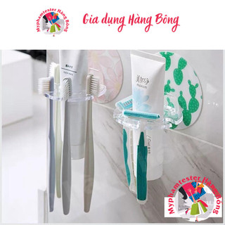  (SIÊU RẺ) Giá nhựa cắm bàn chải, dao cạo râu dán cường lực