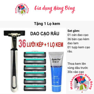 Hộp dao cạo râu 36 đầu thay kèm 1 tuýp kem