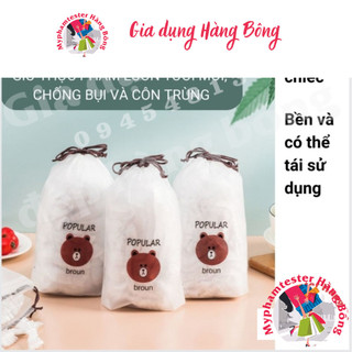 Màng bọc thực phẩm logo gấu có chun co giãn tái sử dụng nhiều lần