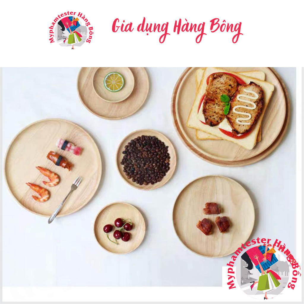 Khay gỗ tre tròn sang chảnh