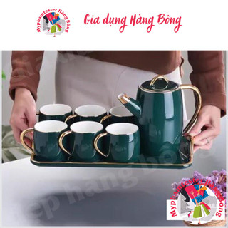 (HÀNG ĐẸP) Bộ ấm chén sứ lục ngọc bảo mã 012