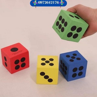 [CHỌN MÀU] Xúc xắc xốp TO 6,3cm đồ dùng giáo cụ dạy học tiếng anh trong học tập của giáo viên