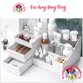 Kệ đựng mỹ phẩm siêu tiện ích 3 tầng bao gồm 2 ngăn kéo