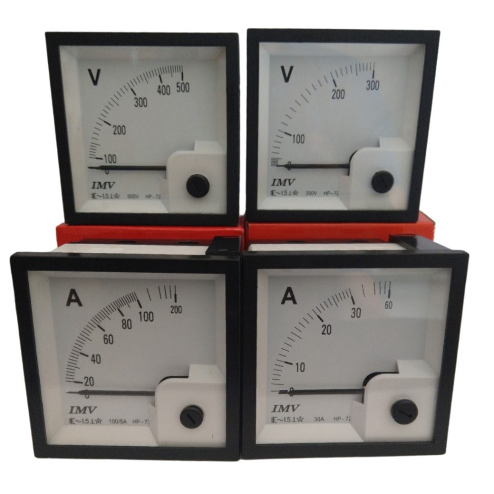 mới Đồng hồ kim đo điện áp dòng điện HP-72  kích thước 72x72 dùng trên tủ điện công nghiệp, máy ổn áp, máy phát điện