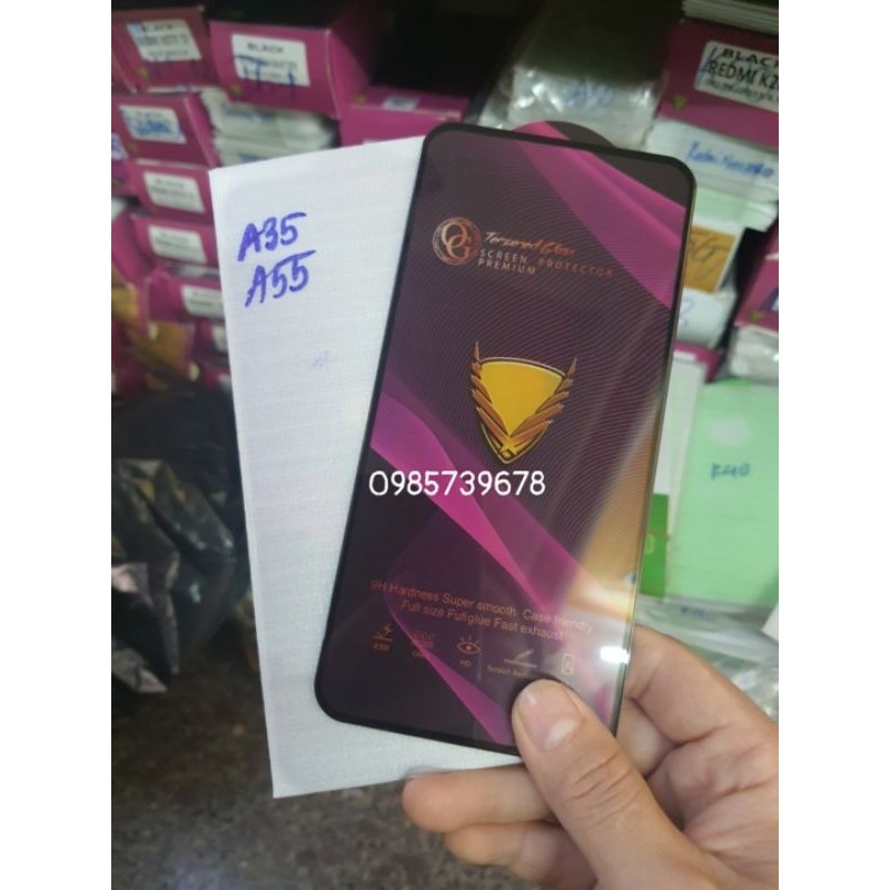 Kính cường Lực OG tím Cho samsung A35 5G/A55 5G full màn hình siêu đẹp