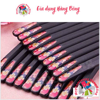 Set 5 đôi đũa nhựa tăm hoa anh đào kiểu Nhật