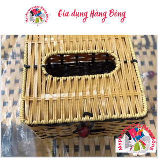 Giỏ nhựa giả mây đựng giấy ăn vuông