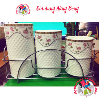 Bộ 3 ống đũa sứ khung sắt