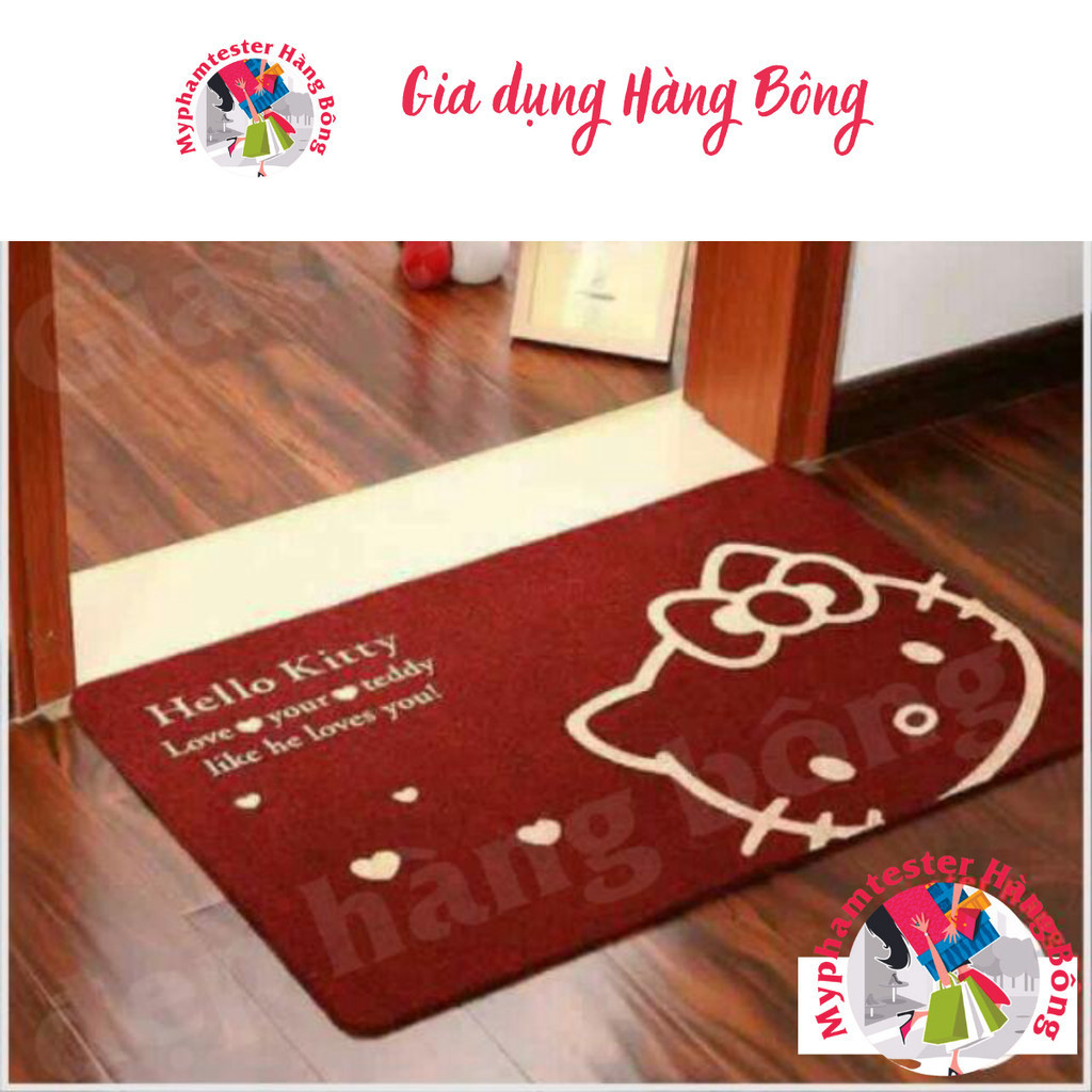 Thảm nỉ chống trượt Hello Kitty