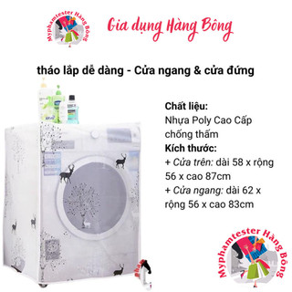 Bọc máy giặt cao cấp chống thấm, chống bám bụi ,tháo lắp dễ dàng