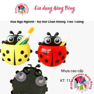 Giá Treo Để Bàn Chải, Tuýp Kem Đánh Răng Hình Con Bọ Rùa Ngộ Nghĩnh - Kệ Hút Chân Không Treo Tường