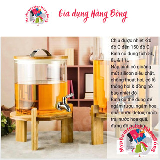 Bình đựng nước thuỷ tinh có vòi rót đồ gia dụng thông minh, tiện ích