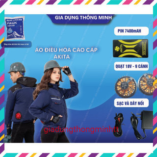 Áo điều hòa cao cấp TẶNG KÈM ĐÁ KHÔ, dung lượng PIN 80000MAH DÙNG 12H - 20H  QUẠT 18v  9 CÁNH
