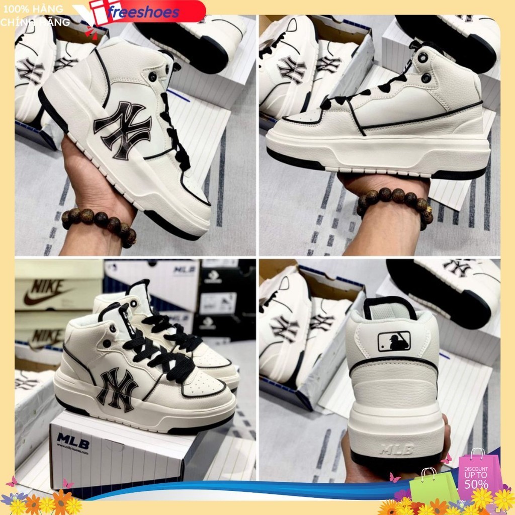 Giày mlb chunky liner ny đen trắng nam nữ, mlb liner xanh cổ cao bản cao cấp ảnh thật tự chụp FULL B