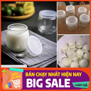 Combo 6 Hũ Thủy Tinh Làm Sữa Chua Có Nắp Đậy Cao Cấp - Lọ Thủy Tinh Chứa Sữa Chua Dẻo Tiện Lợi