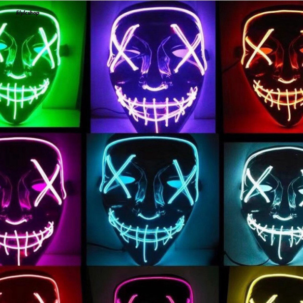 Mặt nạ hacker phát sáng hóa trang Halloween có đèn led nhiều màu, MẶT NẠ HACKER ANONYMOUS ngọc thịnh