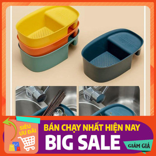 Khay lọc rác 2 ngăn. giá đựng rác gác bồn rửa bát
