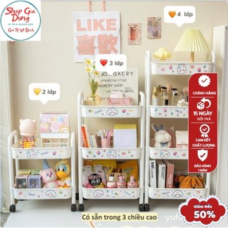 Xe Đẩy  2,3,4 Tầng Di Động Để Bỉm Sữa, Tủ Bảo Quản Đầu Giường Giỏ Treo Phòng Ngủ Ký Túc Xá Hộ Gia Đình, Giá Đựng Mỹ Phẩm