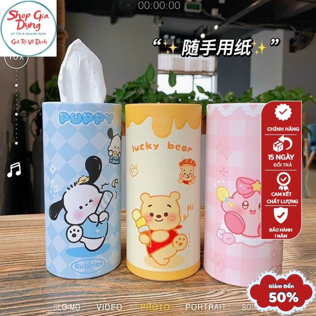 Hộp Khăn Giấy Mini Dạng Lon 30 Miếng Nhỏ Gọn Tiện Lợi, Lọ Đựng Khăn giấy Mini Dạng Lon Hình Siêu Dễ 
