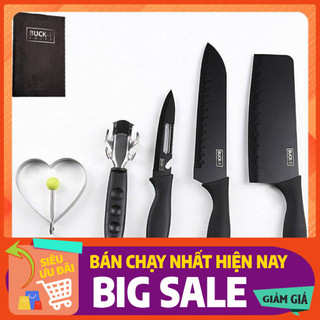 Bộ dao làm bếp đa năng 5 món màu đen siêu bén