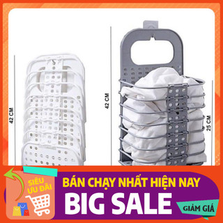 Giỏ đựng đồ gấp gọn treo tường kèm móc treo