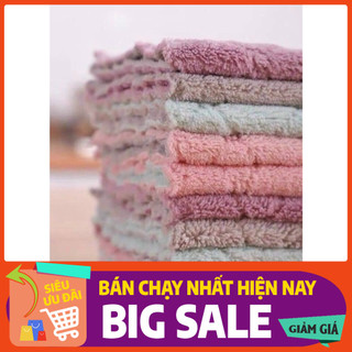Combo 10 Khăn Lau Bếp Đa Năng Tiện Lợi Khăn Lau Tay 2 Mặt Siêu Thấm Lau Bát Lau Chén Đĩa