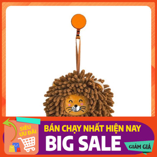 Khăn lau tay siêu thấm hút hình sư tử có dây treo