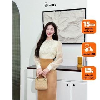 Áo Voan Be Cổ Đá Liin Clothing Thời Trang Nữ Cao Cấp   AKD576SBE-S24