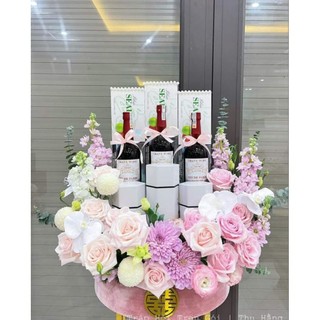 Mâm Quả Cưới bọc nhung hồng trơn