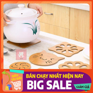 Miếng lót nồi bằng gỗ nhiều hình - kích thước 14,8 x 14,8cm