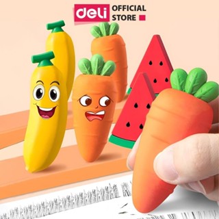 Gôm Tẩy Hoa Quả Khổng Lồ Deli - Siêu To Tẩy Sạch Ít Vụn, Không Mòn Giấy An Toàn Cho Bé Học Sinh Trẻ Nhỏ Bút Chì 2B HB