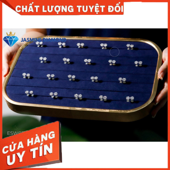 {loại 1} Bông tai nam nữ kim cương nhân tạo Moissanite kiểm định GRA bạc xi bạch kim - Mẫu số 11