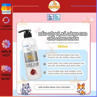 Sữa tắm cho chó lông xoăn 🐕‍🦺 FREESHIP 🐕‍🦺 Curly Hair Forcans 550ml Hàn Quốc | Dầu gội và xả dành cho chó lông xoăn