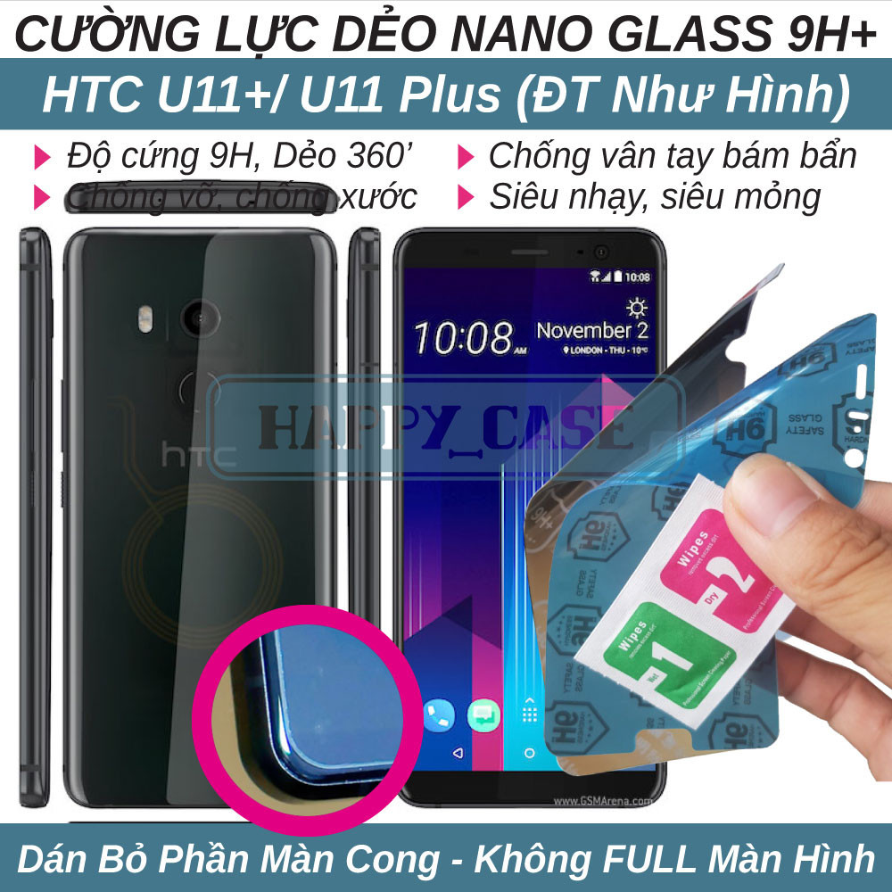 Dán cường lực dẻo nano cho HTC U11+/ U11 Plus (trong suốt và chống nhìn trộm) không viền đen
