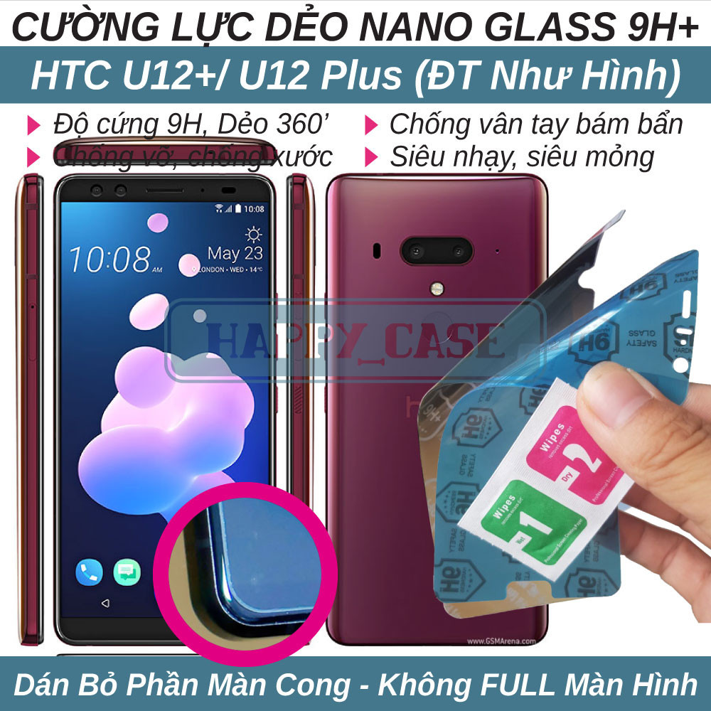 Dán cường lực dẻo nano cho HTC U12+/ U12 Plus (trong suốt và chống nhìn trộm) không viền đen