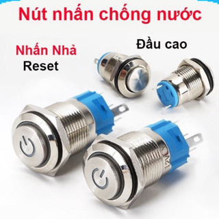 Nút nhấn chống nước đầu cao lỗ khoét 12mm/16mm/19mm/22mm ||