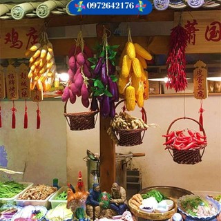 [Kho Sỉ] Dây hành tỏi ớt ,bắp ngô trang trí - củ quả giả - Decor Bếp, quán ăn, lễ hội , nhà hàng , cà phê