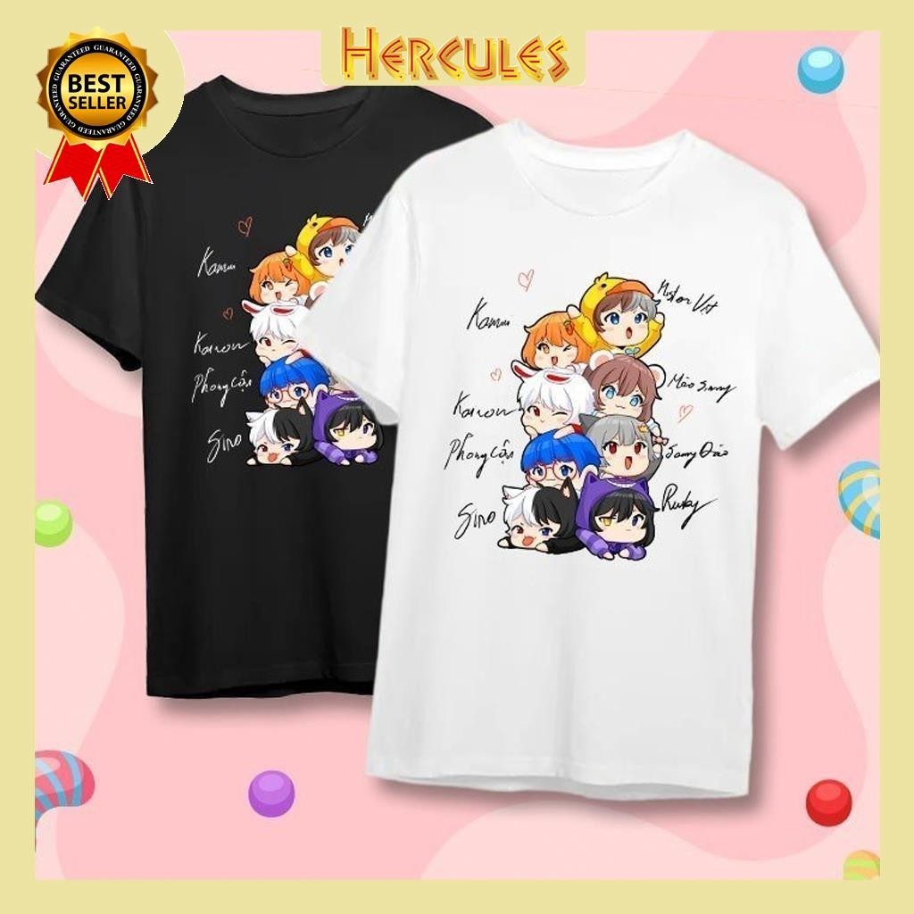 Áo Hero Team Kèm Chữ Ký Hero Team Màu Đen, Thoáng Mát, Thời Trang Hero Team Unisex Cho Bé