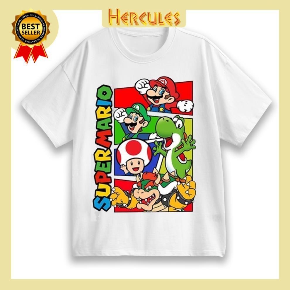 Áo thun trẻ em MARIO ART, áo thun cho bé, có big size và size người lớn, 4 màu