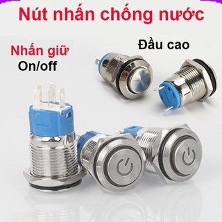 Nút nhấn chống nước đầu cao ( nhấn giữ - khoá ) lỗ khoét 12mm/16mm/19mm/22mm ||