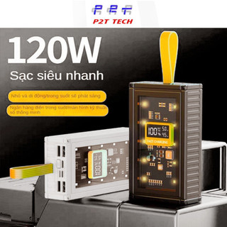 Sạc Dự Phòng trong suốt 20000mah Siêu Nhanh Siêu Trâu ,Pin Cục Xạc Dự Phòng 4 Đầu Dây Phù Hợp Mọi Dòng Máy Có Bảo Hành