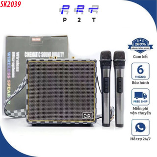 Loa Bluetooth Karaoke Qixi - Âm Thanh Siêu Đỉnh Tặng Kèm 2 Mic Không Dây, Thiết Kế Cực Đẹp - BH 12 Tháng