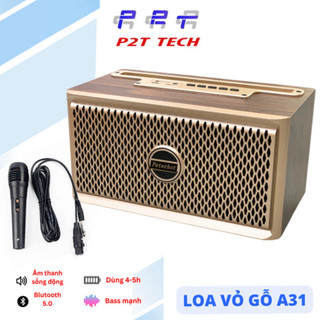 Loa bluetooth karaoke mini A31 vỏ gỗ công suất lớn Tặng kèm mic hát âm thanh siêu hay bass khỏe Bảo hành 1 đổi 1