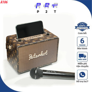 Loa Bluetooth Peterhot A106W bản mới nhất 2023 với âm thanh siêu đỉnh,loa karaoke không dây kèm micro hát siêu hay có BH