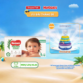 Tã/Bỉm dán Huggies Platinum NatureMade M64/L54/XL44
