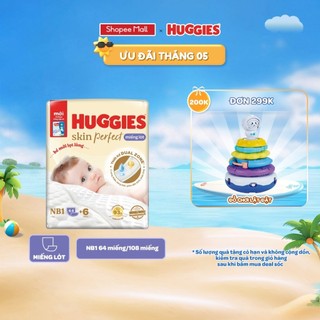  Miếng Lót Sơ Sinh Huggies Skin Perfect NB Với 2 Vùng Thấm Giảm Kích Ứng Da
